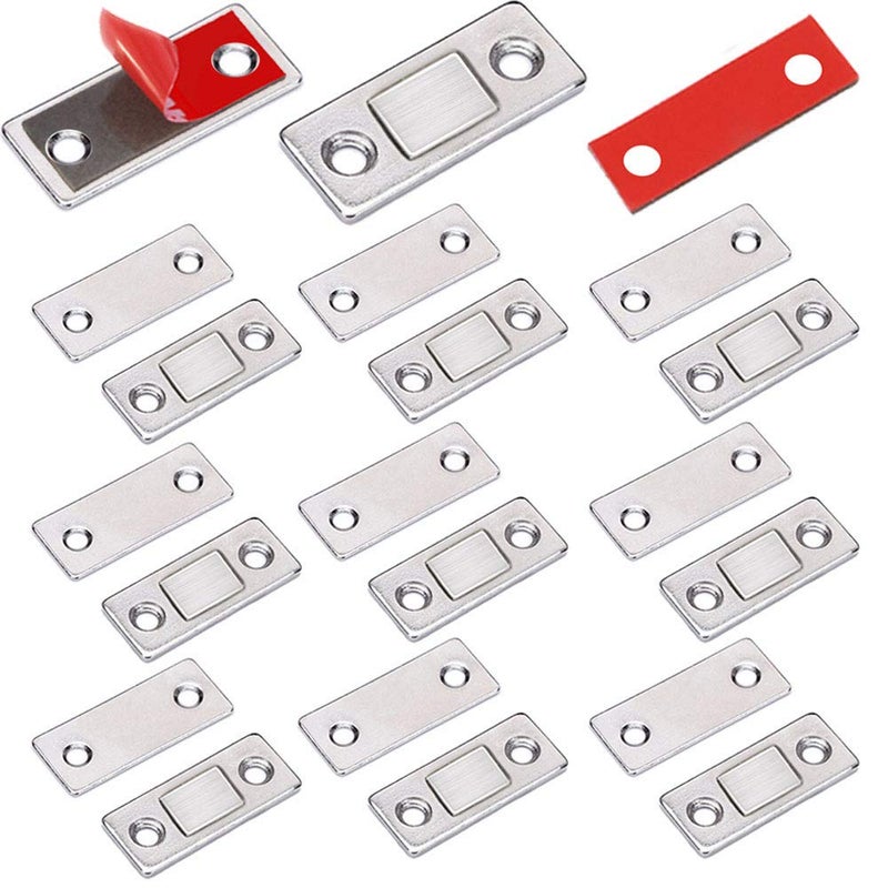Jiayi Cabinet Door Magnets Jiayi 10 Pack Ultra Thin Magnetic Door Catch Stainless Steel Drawer Magnet Catch for Sliding Door Closure Kitchen Cabinet Closer Cupboard Closet Door Magnetic Latches Hardware - Image 1